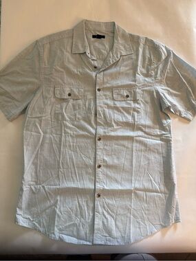 Alfani Men's Short-Sleeve Button-Down Shirt in Pale Blue